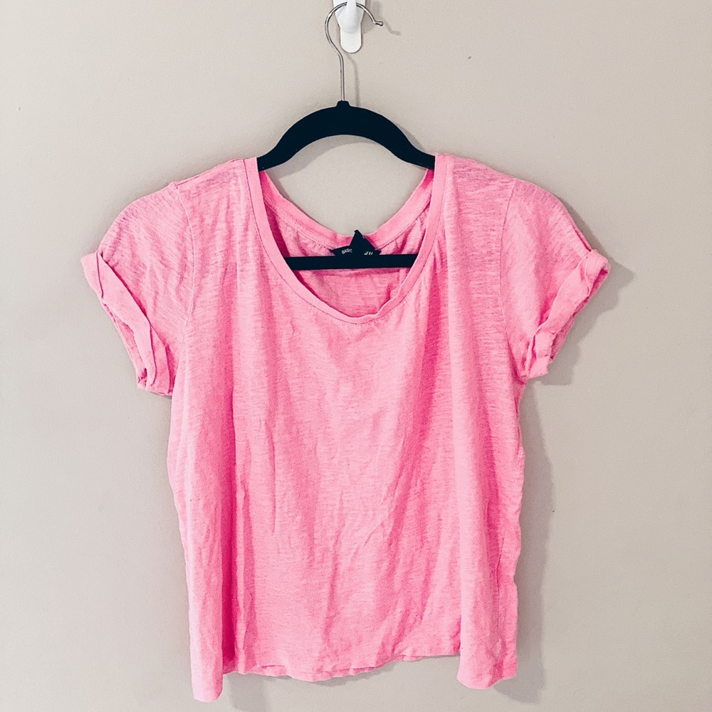 Hot Pink Cropped Boxy Tee